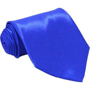 Men's Royal Blue Solid Pure Color 3.75" Imported Satin Formal Neck Ties